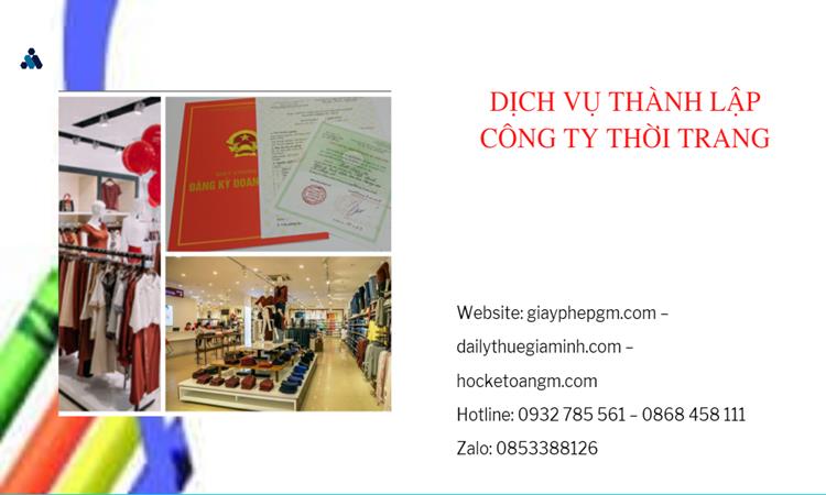 Thủ tục thành lập công ty sản xuất quần áo thời trang tại Bến Tre 