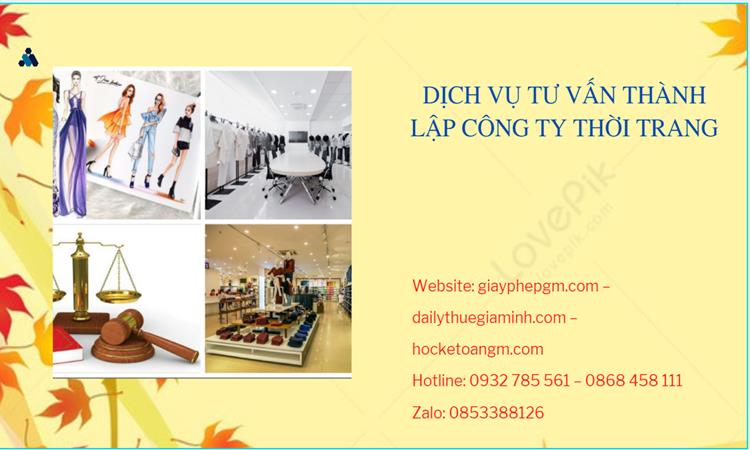 Thủ tục thành lập công ty sản xuất quần áo thời trang tại Bình Phước 