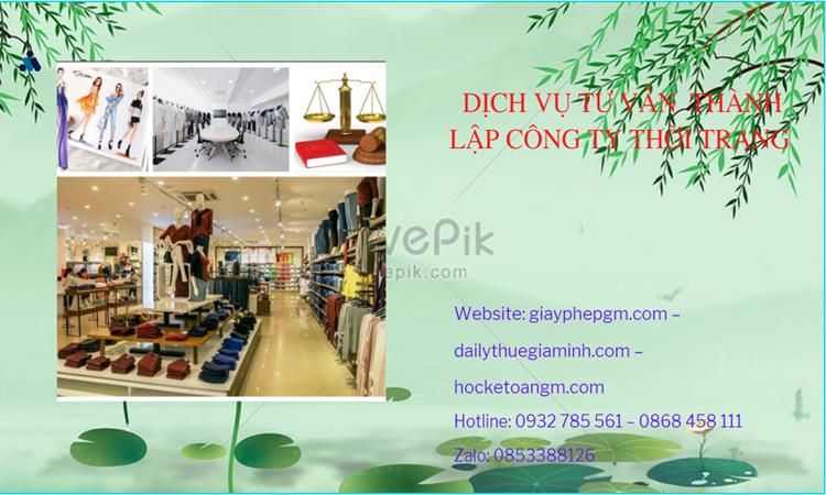  Thủ tục thành lập công ty sản xuất quần áo thời trang tại Điện Biên 