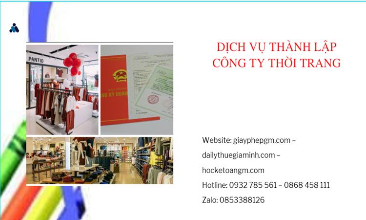 Thủ tục thành lập công ty sản xuất quần áo thời trang tại Gia Lai 