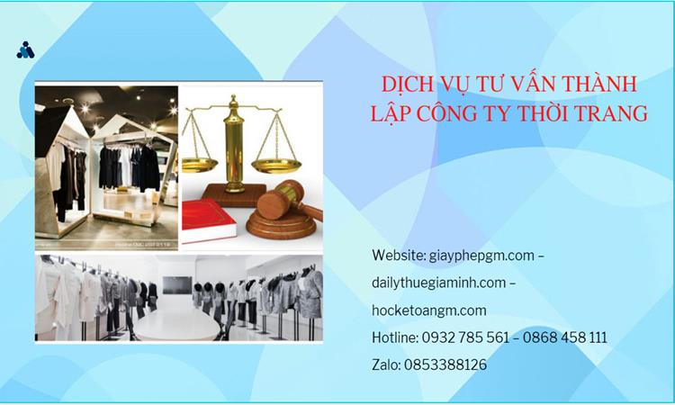 Thủ tục thành lập công ty sản xuất quần áo thời trang tại Huyện Kim Bảng 