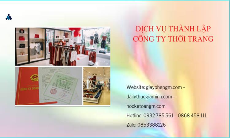  Thủ tục thành lập công ty sản xuất quần áo thời trang tại Huyện Kim Động 