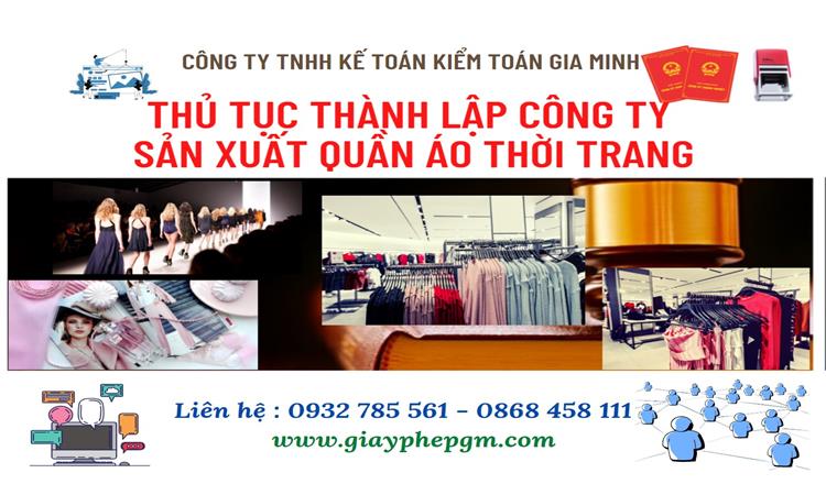  Thủ tục thành lập công ty sản xuất quần áo thời trang tại Huyện Phù Cừ 