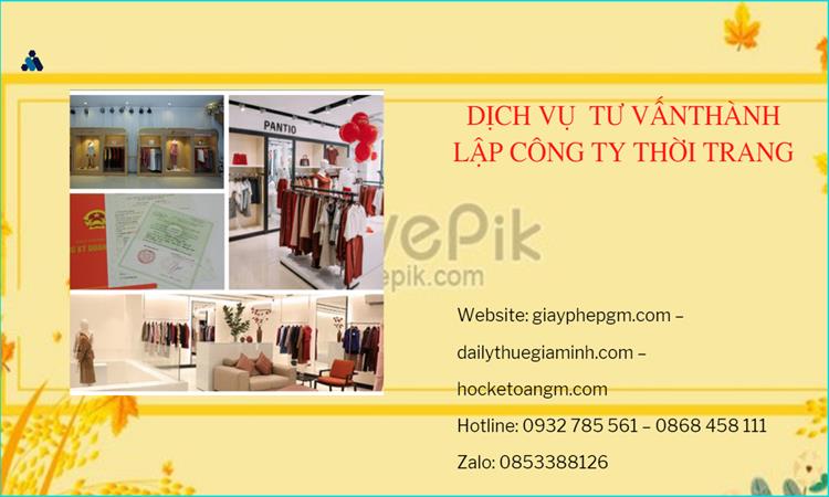 Thủ tục thành lập công ty sản xuất quần áo thời trang tại Huyện Từ Liêm 