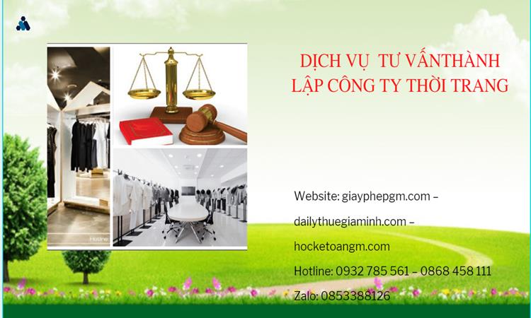 Thủ tục thành lập công ty sản xuất quần áo thời trang tại Quận 1