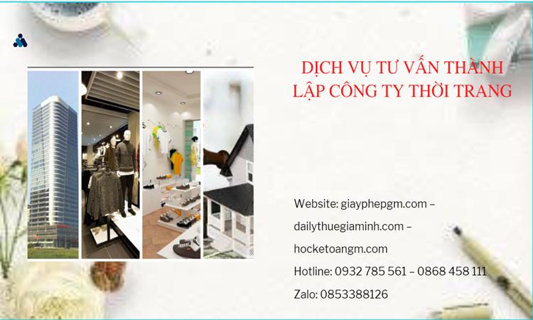 Thủ tục thành lập công ty sản xuất quần áo thời trang tại Quận Cái Răng 