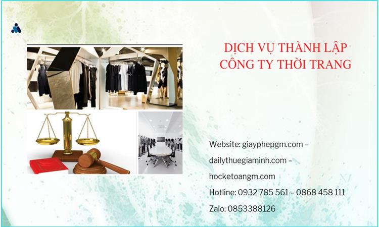 Thủ tục thành lập công ty sản xuất quần áo thời trang tại Quận Tân Bình