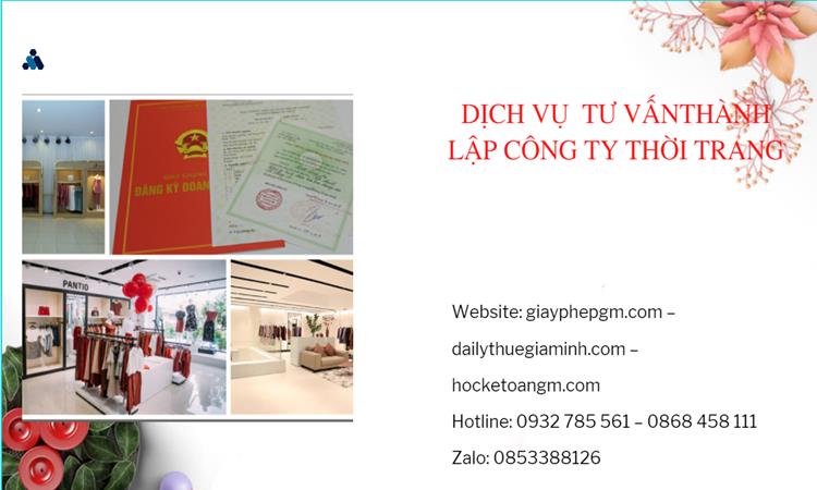 Thủ tục thành lập công ty sản xuất quần áo thời trang tại Quận Thốt Nốt 