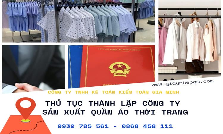Thủ tục thành lập công ty sản xuất quần áo thời trang tại Thanh Hóa 5 Thủ tục thành lập công ty sản xuất quần áo thời trang tại Thanh Hoá
