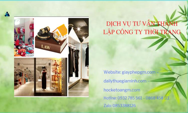 Thủ tục thành lập công ty sản xuất quần áo thời trang tại Thị Xã Sơn Tây 