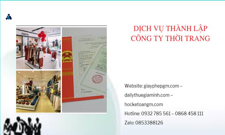 Thủ tục thành lập công ty sản xuất quần áo thời trang tại Tiền Giang 