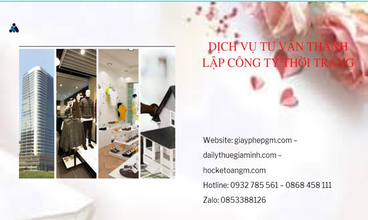  Thủ tục thành lập công ty sản xuất quần áo thời trang tại Yên Bái 