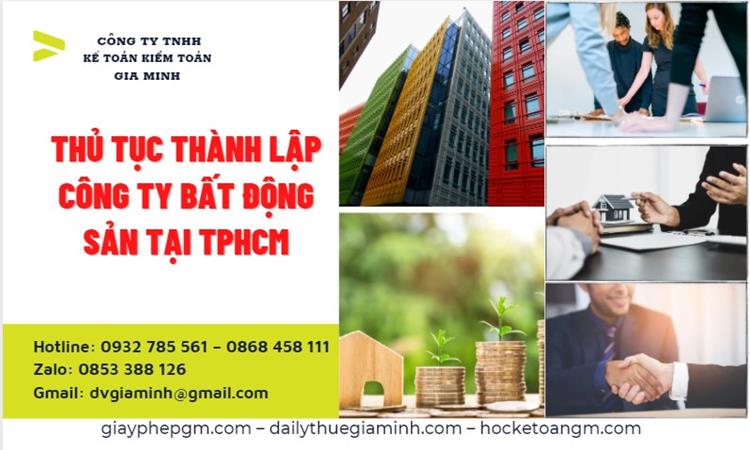 Thủ tục thành lập doanh nghiệp bất động sản tại TPHCM