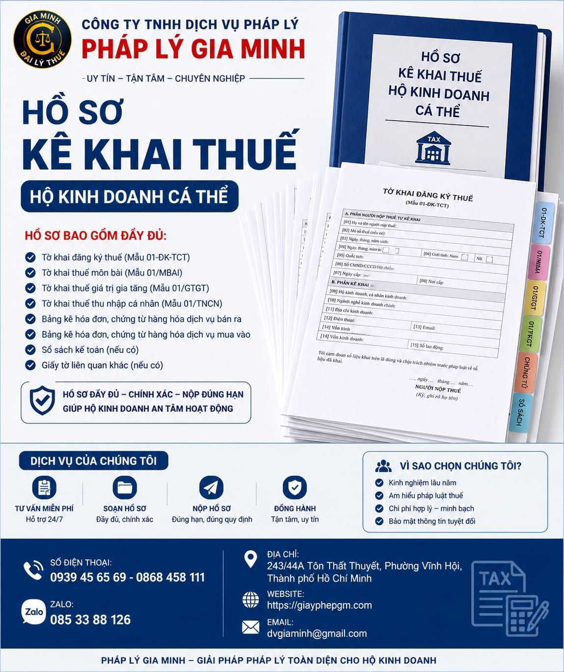Hồ sơ kê khai thuế hộ kinh doanh cá thể đầy đủ