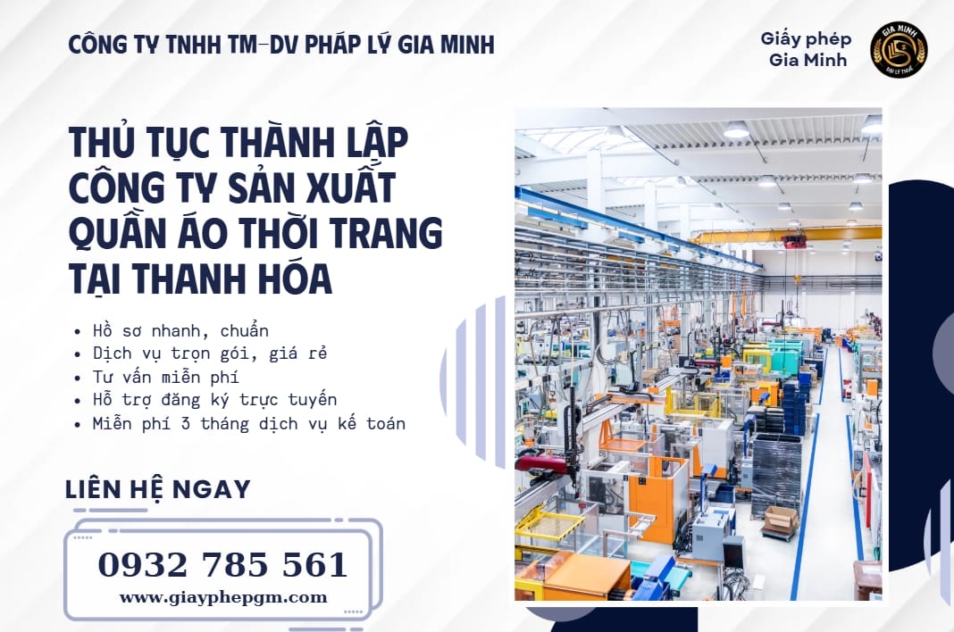 Thủ tục thành lập công ty sản xuất quần áo thời trang tại Thanh Hóa 4 Thủ tục thành lập công ty sản xuất quần áo thời trang tại Thanh Hóa