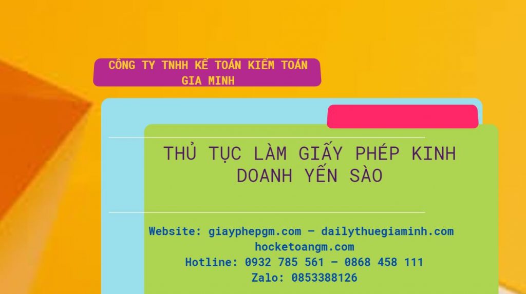 Thủ Tục Làm Giấy Phép Kinh Doanh Yến Sào 4 Thủ Tục Làm Giấy Phép Kinh Doanh Yến Sào