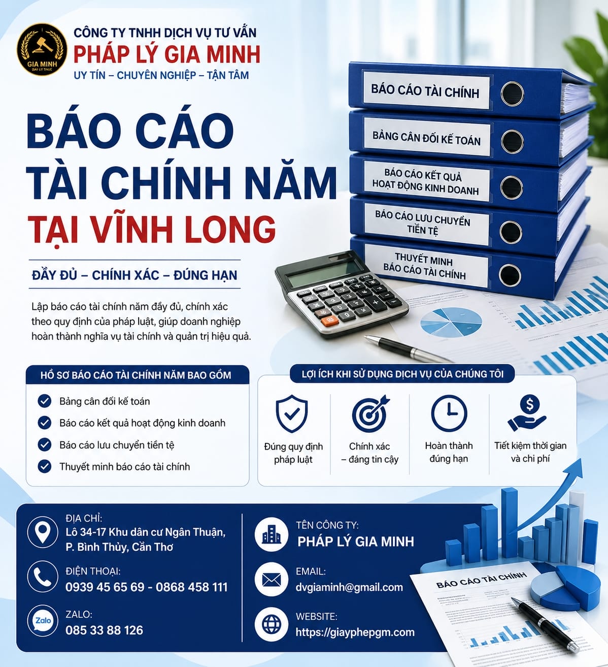 Báo cáo tài chính năm tại Vĩnh Long đầy đủ