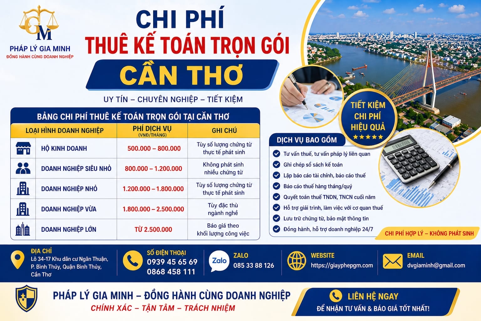 Dịch vụ kế toán tại Cần Thơ chỉ từ 300K trọn gói