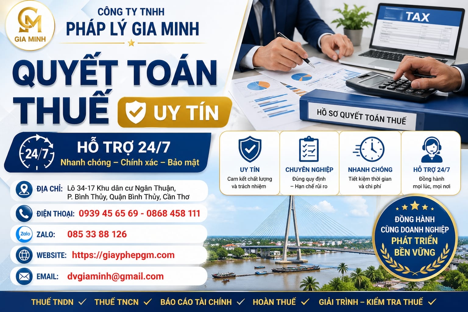 Dịch vụ kế toán cho công ty mới tại Cần Thơ từ 300K