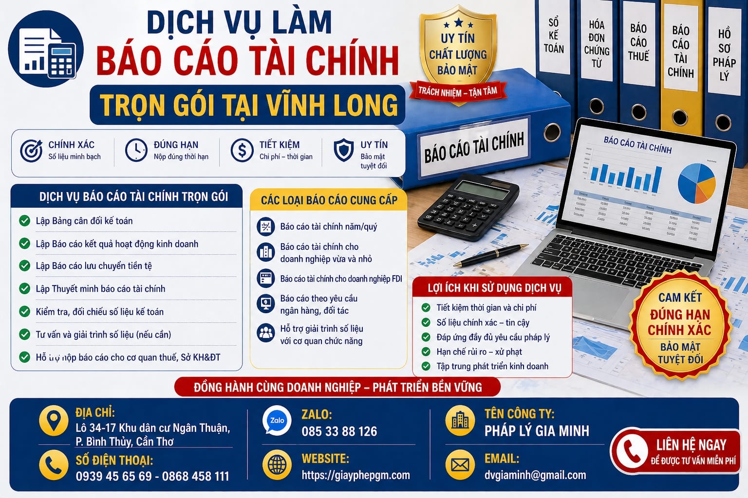 Dịch vụ làm báo cáo tài chính trọn gói Vĩnh Long