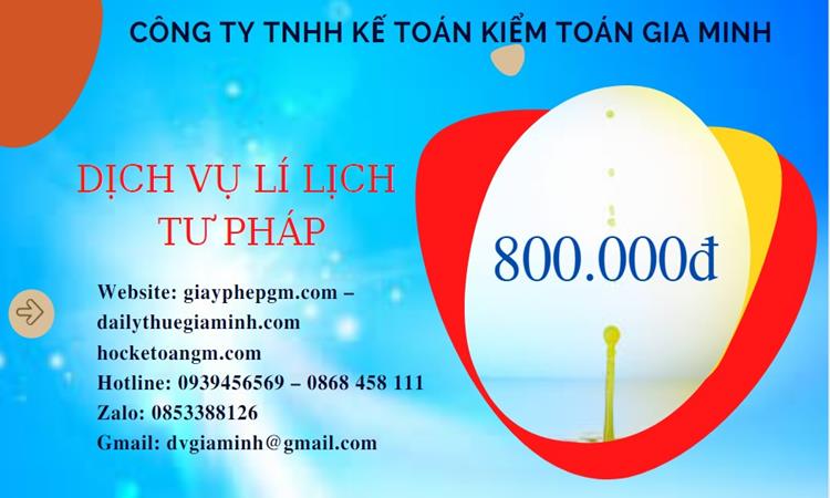 Bảng giá làm lý lịch tư pháp tại Ninh Thuận