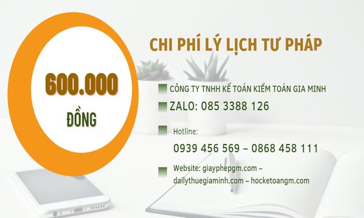  Bảng giá lý lịch tư pháp số 1 và 2 tại Hà Nội