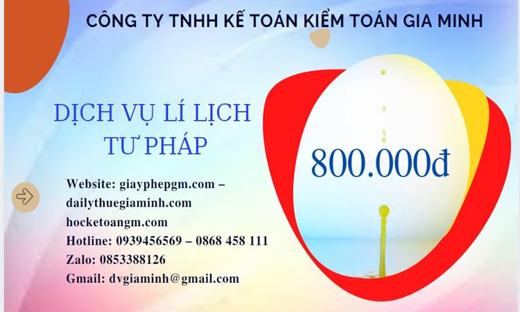 Bảng giá lý lịch tư pháp số 1 và 2 tại Nam Định