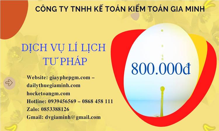 Bảng giá lý lịch tư pháp số 1 và 2 tại Vĩnh Long 