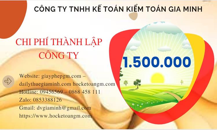 Bảng giá thành lập công ty sản xuất cà phê tại Cần Thơ