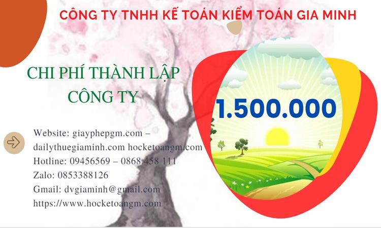 Bảng giá thành lập công ty sản xuất cà phê tại Cao Bằng