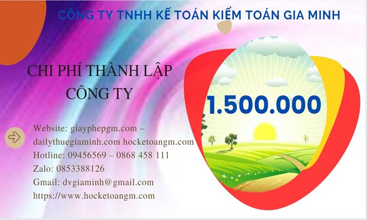 Bảng giá thành lập công ty sản xuất cà phê tại Hà Nội