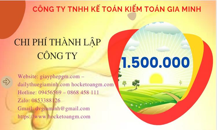 Bảng giá thành lập công ty sản xuất cà phê tại Huế