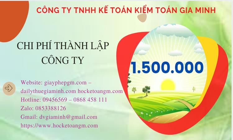 Bảng giá thành lập công ty sản xuất cà phê tại Khánh Hòa