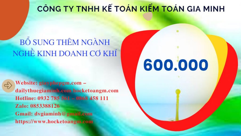 Bổ sung thêm ngành nghề kinh doanh cơ khí 5 Chi phí bổ sung ngành nghề kinh doanh cơ khí