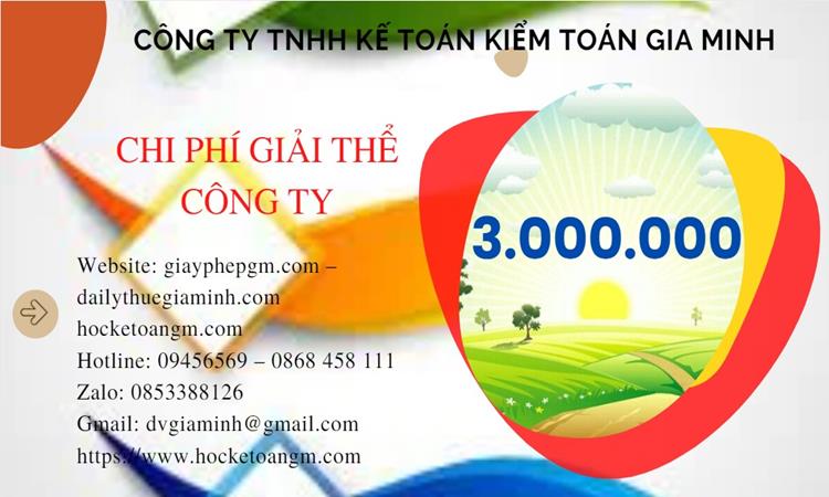 Chi phí giải thể công ty tại Hà Nam trọn gói