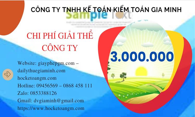 Chi phí giải thể công ty tại Hà Tĩnh trọn gói