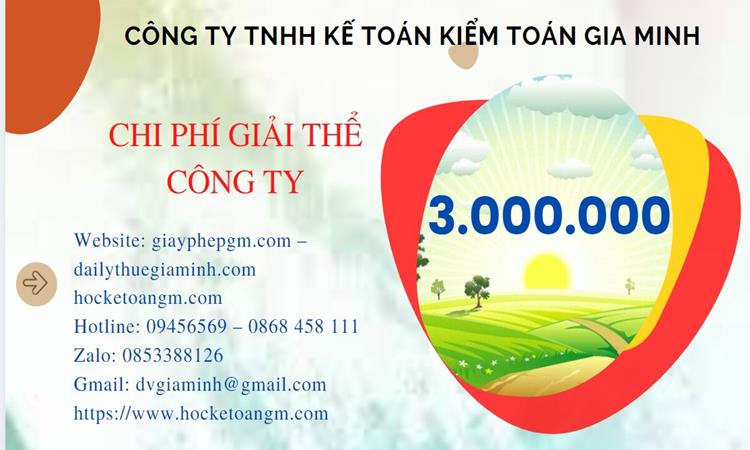 Chi phí giải thể công ty tại Huyện Ba Vì trọn gói