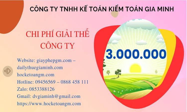 Chi phí giải thể công ty tại Huyện Bình Lục trọn gói