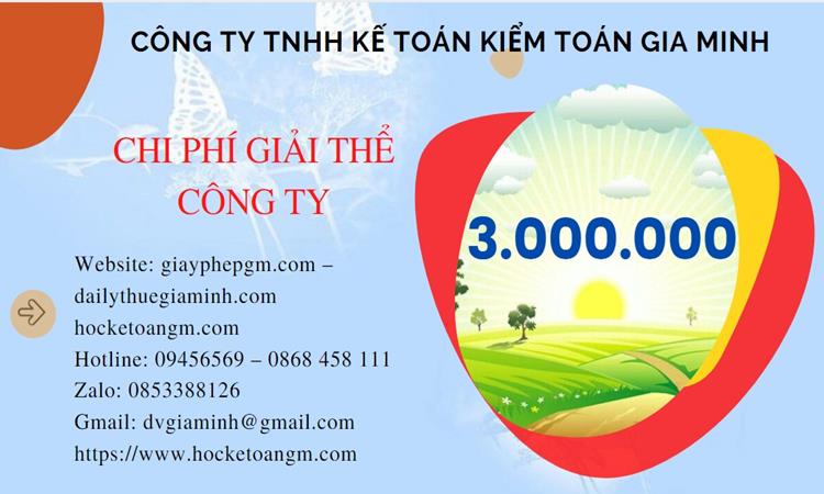 Chi phí giải thể công ty tại Huyện Củ Chi trọn gói
