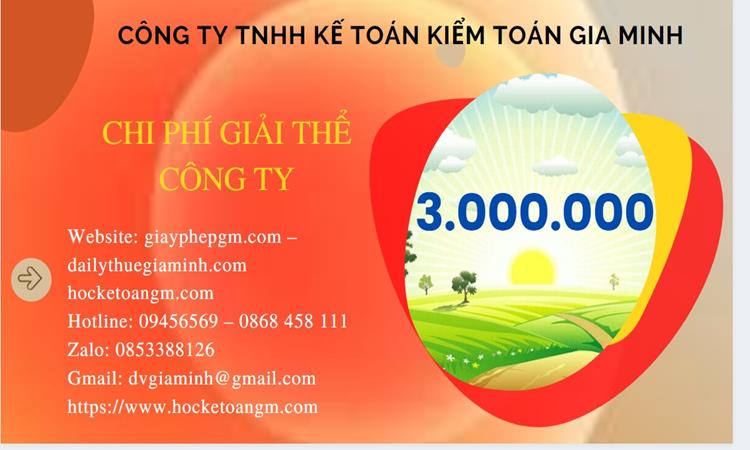 THỦ TỤC GIẢI THỂ CÔNG TY TẠI HUYỆN ĐÔNG ANH TRỌN GÓI LUẬT MỚI NHẤT 5 Chi phí giải thể công ty tại Huyện Đông Anh trọn gói