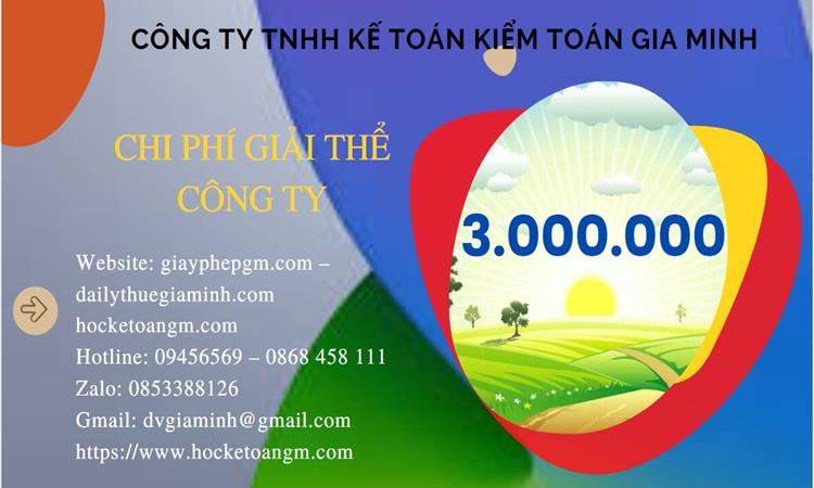 THỦ TỤC GIẢI THỂ CÔNG TY TẠI HUYỆN GIA LÂM TRỌN GÓI LUẬT MỚI NHẤT 5 Chi phí giải thể công ty tại Huyện Gia Lâm trọn gói