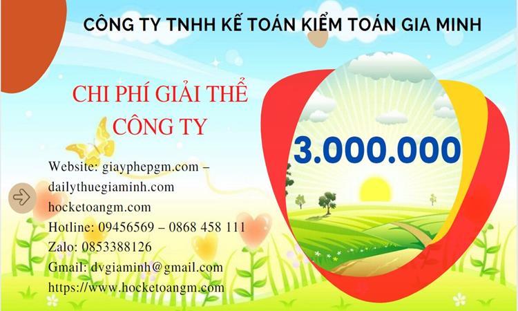 THỦ TỤC GIẢI THỂ CÔNG TY TẠI HUYỆN HÓC MÔN TRỌN GÓI LUẬT MỚI NHẤT 5 Chi phí giải thể công ty tại Huyện Hóc Môn trọn gói