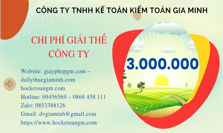 Chi phí giải thể công ty tại Huyện Lý Nhân trọn gói