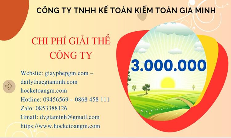 THỦ TỤC GIẢI THỂ CÔNG TY TẠI HUYỆN PHONG ĐIỀN TRỌN GÓI LUẬT MỚI NHẤT 4 Chi phí giải thể công ty tại Huyện Phong Điền trọn gói