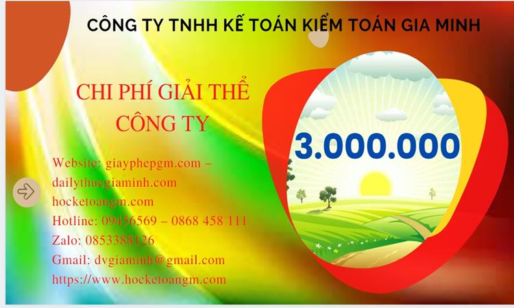 Chi phí giải thể công ty tại Huyện Thanh Oai trọn gói