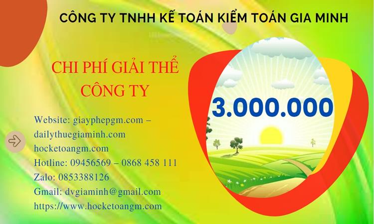 Chi phí giải thể công ty tại Huyện Thường Tín trọn gói