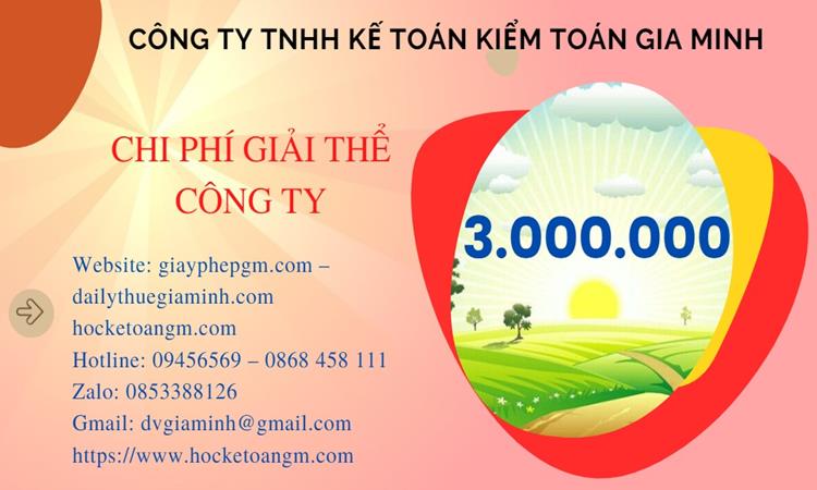 THỦ TỤC GIẢI THỂ CÔNG TY TẠI HUYỆN TIÊN LỮ TRỌN GÓI LUẬT MỚI NHẤT 5 Chi phí giải thể công ty tại Huyện Tiên Lữ trọn gói