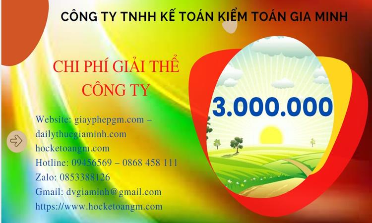 Chi phí giải thể công ty tại Huyện Từ Liêm trọn gói