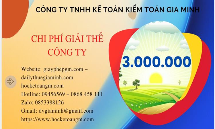 THỦ TỤC GIẢI THỂ CÔNG TY TẠI LÂM ĐỒNG TRỌN GÓI LUẬT MỚI NHẤT 5 Chi phí giải thể công ty tại Lâm Đồng trọn gói