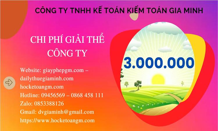Chi phí giải thể công ty tại Lào Cai trọn gói